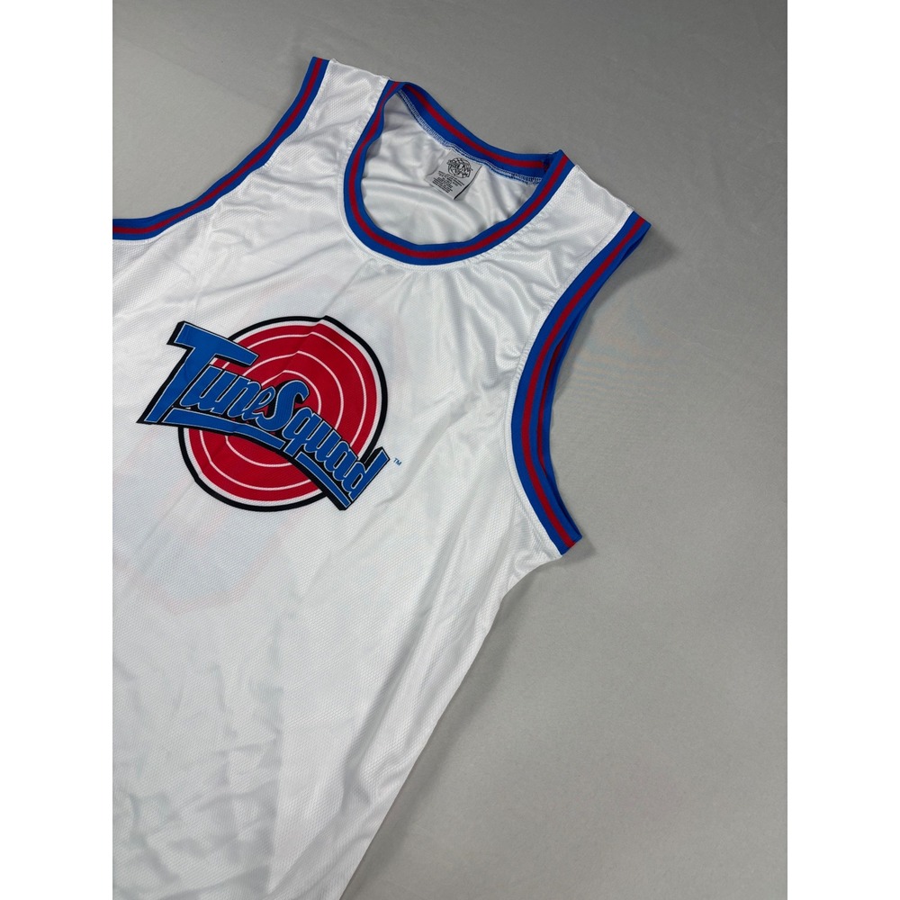 Space Jam Tune Squad Basketball Jersey Mens XL White Mesh Movie Number 0 XL/XLT